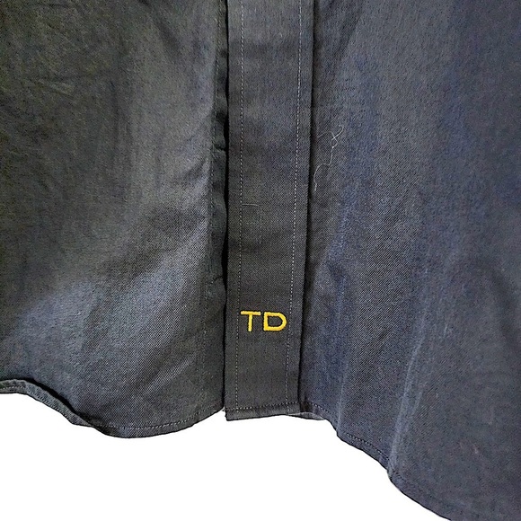 Thomas Dean Black Long Sleeve Shirt with Contrast Cuff Size XL - Picture 8 of 8